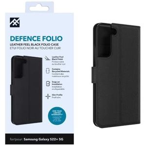 ZAGG iFrogz Defence Folio beschermhoes compatibel met Samsung Galaxy S22+, duurzaam, klikbestendig, antislip, slank, gerecycled, zwart