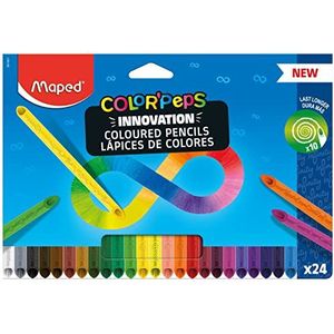 Maped 861601 Kleurpotloden COLOR'PEPS Infinity 24 stuks 100% gekleurde vulling geen slijpen nodig 100% bruikbaar zacht en zeer aangenaam op het papier