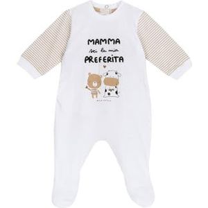 Chicco Katoenen rompertje met voet, pyjama voor kinderen en pasgeborenen, uniseks, Natuurlijk medium, 12 Maanden