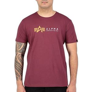 Alpha Industries Alpha Label T Shirt voor heren Burgundy