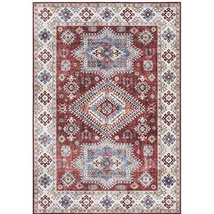 Nouristan Oosters vintage tapijt Gratia robijnrood, 120x160 cm