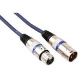 HQ-Power DMX-kabel, 1 x XLR mannelijk, 1 x XLR vrouwelijk, 1 m, verguld, perfect voor signaaloverdracht
