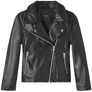 NAME IT Nkfmadina Faux Pu Jacket Noos jas voor meisjes, zwart, 134 cm