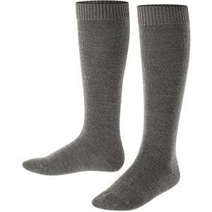 FALKE Uniseks-kind Kniekousen Comfort Wool K KH Wol Lang eenkleurig 1 Paar, Grijs (Dark Grey 3070), 31-34