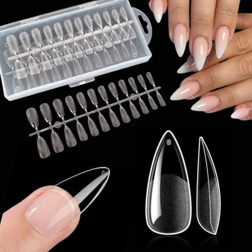 120 stuks tips flexibele ultra dunne flex stiletto duidelijk kleurloze nageltips voor nagelverlenging