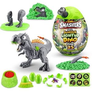 Smashers Mega Jurassic Light Up Dino Egg van ZURU, T-Rex, verzamelei met meer dan 25 verrassingen, vulkaan, fossiel speelgoed, dinosaurusspeelgoed, T-Rex speelgoed voor jongens en kinderen, (T-Rex)