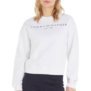 Tommy Hilfiger - Th Optisch Wit - Dames Sweatshirt Zonder Capuchon