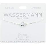 Depesche 4715-038 armband voor dames met het sterrenbeeld-symbool waterman als hanger, verzilverd, variabel draagbaar in de lengte (15-20 cm), ideaal als cadeau voor je partner, (beste) vriendin