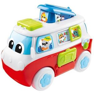 Chicco Mijn eerste tweetalige caravan, educatief speelgoed, speelgoedcamper, busje met activiteiten, interactief voertuig met 6 knoppen, liedjes en verhalen in het Italiaans en Engels, baby's van 1 tot 3 jaar
