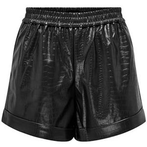 Bestseller A/S ONLDITTE Croco Faux Leathe CC OTW Shorts voor dames, zwart, XL, Schwarz, XL