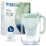 BRITA Waterfilterkan Style eco groen (2,4 l) incl. 1 MAXTRA PRO All-in-1 cartridge - Duurzaam filter in modern design ter vermindering van kalk, chloor, lood en verontreinigingen