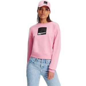 Karl Lagerfeld Jeans, Dames, Box Logo Sweat, Regular Fit, Paars, L