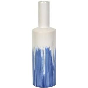 Romimex Vaas, blauw, wit, keramiek, 13 x 45 x 13 cm