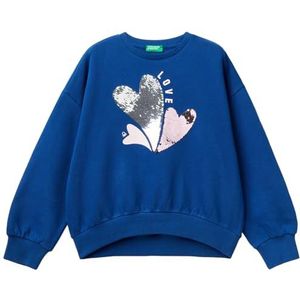 United Colors of Benetton Sweatshirt met capuchon voor meisjes en meisjes, Blauw, 150