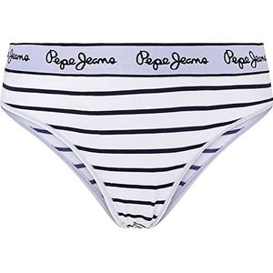 Pepe Jeans Damesstrepen Braziliaanse bikini-stijl ondergoed, Navy, M, marineblauw, M