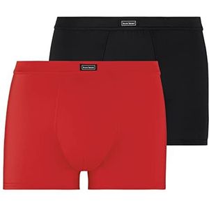 bruno banani Herenshort 2 stuks Micro Simply retroshorts, rood/zwart, XL (2 stuks), rood/zwart, XL