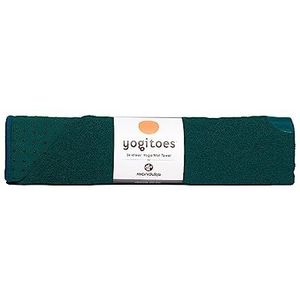 Manduka Yogitoes Yogahanddoek voor mat, antislip en sneldrogend, voor hete yoga, met rubberen bodemgreeppunten, dun en licht, 180 cm, diepzee