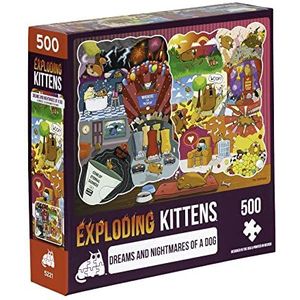 Exploding Kittens Jigsaw Puzzles for Adults - The Dreams & Nightmares of a Dog - 500 Piece Jigsaw Puzzles For Family Fun & Game Night