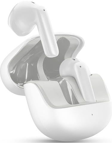 cellularline CALL PURELY Bluetooth hoofdtelefoon ENC, 4 microfoons, ENC ruisonderdrukking, 32 uur batterijduur, multipoint-verbinding, Easy-Pick-design, wit