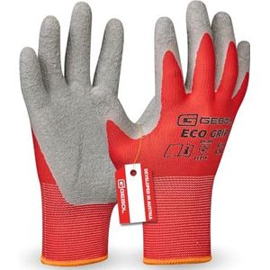 Gebol Werkhandschoenen voor een goede grip l maat XL (maat 10) l rood l Eco Grip l 1 paar
