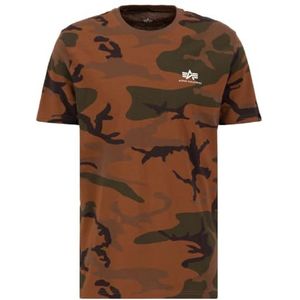 Alpha Industries Basis T Kleine Logo Camo T-shirt voor Mannen Burned Camo