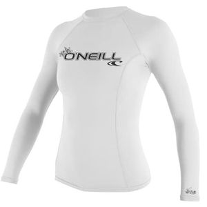 O'Neill Basic Skins Dames Rash Vest met Lange Mouwen - Wit