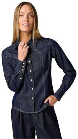 Wrangler - Denim Overhemd - Blauw - Katoen - Lange Mouwen