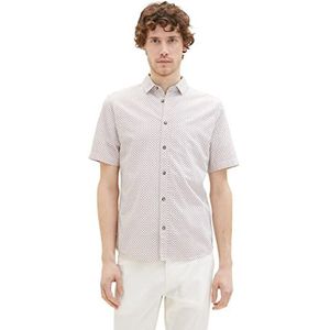 TOM TAILOR Heren 1036220 hemd, 31793-Off White Red Minimal Design, XXL, 31793 - Off White Red Minimal Design, XXL