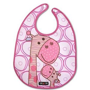 Tris&Ton Waterdichte slabbetje voor baby's, meisjes, met cartoon-model, roze (Trisyton)