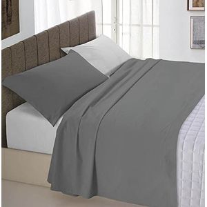 Italian Bed Linen Natural Color beddengoedset, 100% katoen, lichtgrijs/rook, dubbel