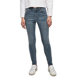 Urban Classics Vrouwen Mid Taille Skinny Jeans Broek, Midstone gewassen, 60