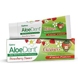 AloeDent Children's Aloe Vera Toothpaste Fluoride Free, Natural Action, Vegan, Cruelty Free, SLS Free, Strawberry Flavour, Healthy Gums, 50ml