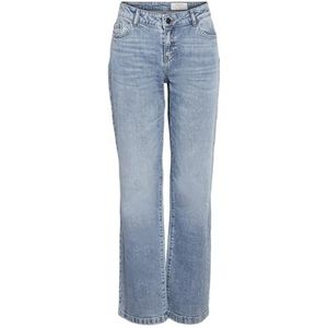 Noisy may - NMNILA LW WIDE JEANS - Light Blue Denim - Low Rise Jeans