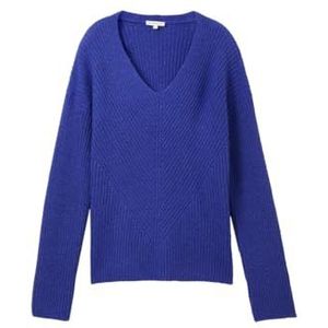 TOM TAILOR Basic damestrui met V-hals, 33965 - Crest Blue Melange, XXS