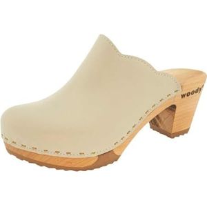Woody Dames Nina houten schoen, crème, 41 EU, Crème, 41 EU