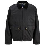 JACK & JONES Jorbedford Waxed Jacket voor heren, zwart, L, Zwart, L