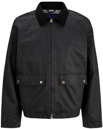 JACK & JONES Jorbedford Waxed Jacket voor heren, zwart, L, Zwart, L