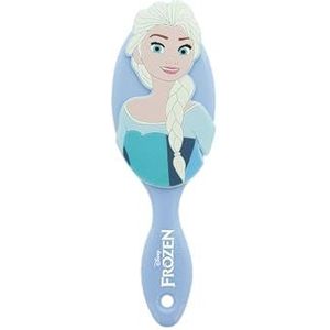 Disney FROZEN De ijskoningin ontwarrende haarborstel, zachte noppen tegen knopen, zacht en eenvoudig ontwarren voor kinderen, compact formaat, ideaal voor dagelijks gebruik, officieel product Disney