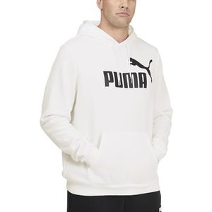 PUMA Men's Big & Tall Essentials Big Logo Fleece Hoodie BT, White, XLT