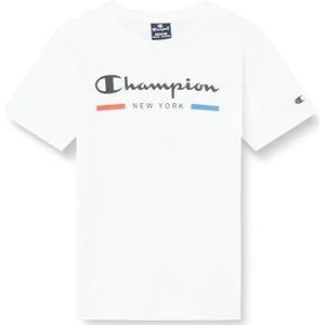 Champion Legacy Graphic Shop B - New York S/S Crewneck T-shirt, wit, 3-4 jaar kinderen en jongens SS24, Wit