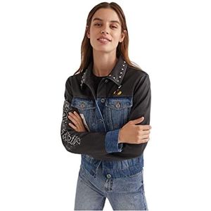 Desigual Chaq_Mickey World Faux Leather Jacket voor dames, zwart, S