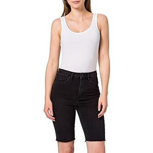 VERO MODA Dames jeansshort met hoge taille, zwart, L