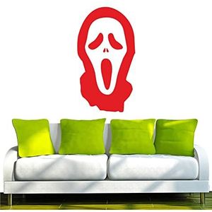 Indigos 4052166086561 muurtattoo w475 Scream masker muursticker 120 x 66 cm, rood