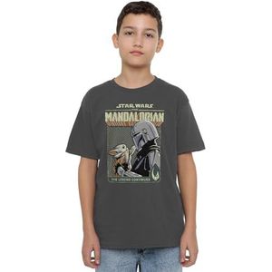 mandarin creative ltd Star Wars Grogo Legend Continues Unisex Kids T-shirt, antraciet, 7-8 jaar kinderen en jongeren, Koolstof, 7-8 anni