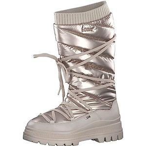 s.Oliver Winterlaarzen voor dames, zonder hak, gevoerd met veters, nude, 37 EU