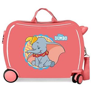 Disney Dumbo kinderkoffer koraal 50 x 39 x 20 cm stijf ABS-combinatiesluiting aan de zijkant 78 l 1,8 kg 4 wielen handbagage, Azul Y Amarillo, kinderkoffer