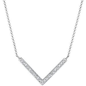 Elli Halsketting voor dames, V-hanger, trend met kristallen van 925 sterling zilver, 45 cm lang, 450, Facetgeslepen, Kristal