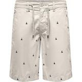 Only & Sons - LOC - Broek - Lichtgrijs/Zwart - Regular Fit - Knielengte