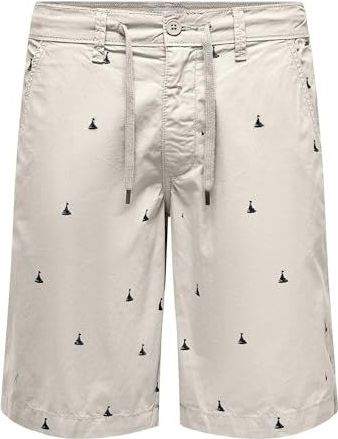 Only & Sons - LOC - Broek - Lichtgrijs/Zwart - Regular Fit - Knielengte