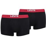 LEVIS Heren Solid Basic Trunk, zwart/rood, XL, zwart/rood, XL